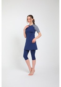 Resim Chelly Kadın Likralı Yarı Kapalı Tesettür Mayo S 3160 - S 3165 001 