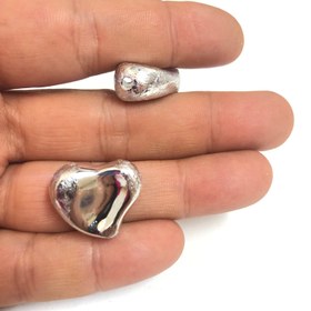 Resim Rodyum Kaplama 21mm Çatlatma Desen Şekilsiz Tombul Kalp 