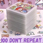 Resim 100 adet Benzersiz Desenli Sevimli Karikatür Çıkartmalar, Scrapbook ve Bullet Journal Dekorasyonu için Mükemmel Seçim, Kare Gukaka Çıkartması Kolay Kesilebilir ve Su Geçirmez, PET Çıkartma, Tek Kullanımlık, Kare Şekil, Plastik Yüzeyle Uyumlu, 14 Yaş ve Üzeri İçin Uygun 