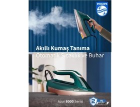 Resim Philips 3000 W Güç, 70 G/dk Sürekli Buhar, 240 G Şok Buhar Azur 8000 Optimaltemp Teknolojisi ile Kumaşa Göre Isı Ayarı Özelliğine Sahip Buharlı Ütü 