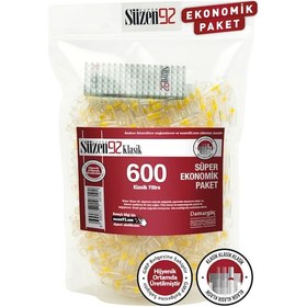 Resim Süzen92 Sigara Ağızlığı Filtresi Klasik 600'lü Ekonomik Paket 1 Adet Taşıma Kutusu Hediyeli 