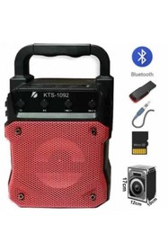 Resim Kts-1092 Işıklı Taşınabilir Bluetooth Hoparlör Fm Radyo 3'' Inç 