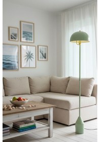 Resim Toms Yeşil Lambader Modern Dekoratif Metal Tasarım Şık Yerde... Yeşil 