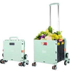 Resim Germany Steel Katlanır 55LT Merdiven Çıkabilen Portatif Çok Fonksiyonlu Yük Paket Taşıma Pazar El Arabası 90KG 