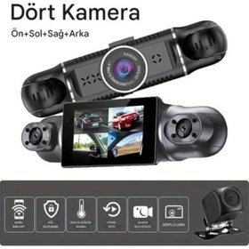 Resim Araç Kamerası - 4 Kameralı - Gps Takip - G Sensör - 1080p Kayıt - 