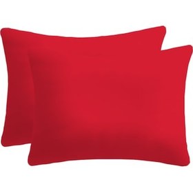 Resim Pamuklu Yastık Kılıfı 50x70 2 Adet Kırmızı 