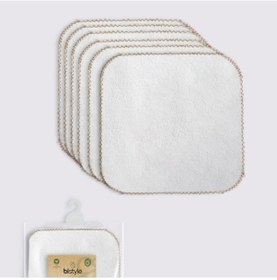 Resim Bistyle Organik 28x28 6'lı Havlu Mendil 90105 Ekru Ekru 