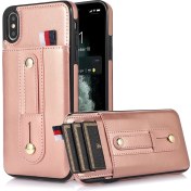 Resim Szykd iPhone Xr Için Cüzdan Tasarımlı Deri Telefon Kılıfı - Pembe (Yurt Dışından) 