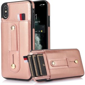 Resim Szykd iPhone Xr Için Cüzdan Tasarımlı Deri Telefon Kılıfı - Pembe (Yurt Dışından) 