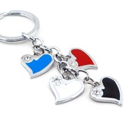 Resim Renkli Kalpler Sallantılı Metal Anahtarlık Kc482 