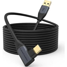 Resim Elivora 5 Gbps Type-C Vr Data Şarj Kablosu Oculus 2 Için Link Cable 90° Type-C Uç USB 3.2 Kablo 5 Metre 3A CC1064 Profesyonel Bilgisayar Bağlantı Kablosu 