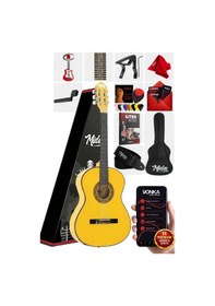 Resim Midex Cg-270ylw Sarı Renk Klasik Gitar 4/4 Yetişkin Boy Sap Ayarlı Full Set 