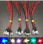 Resim Fochsia 20 Paket Mavi 3mm 5mm Led Işık Başlıklı Tel 5v 12v Dc 90 Lümen Geniş Açı Araç Iç Aydınlatma 