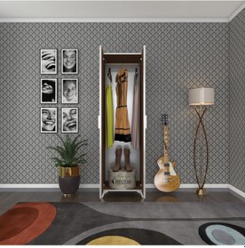 Resim Kenzlife gardırop 2 kapaklı kapılı krizantem 168*50*42 cvz ayaklı gardolap dolap 