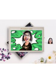 Resim Bk Gift Kişiye Özel Mona Lisa Karikatürlü 1000 Parça Profesyonel Puzzle-1 