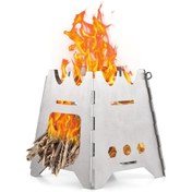 Resim Jeemson Büyük Boy Çift Fonksiyonlu Folding Kamp Isıtkısı - Alkol Ve Odun Yakıtlı Taşınabilir Çadır Soba 