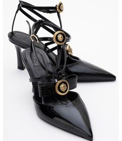 Resim Luvi Shoes Peal Siyah Rugan Kadın Topuklu Ayakkabı Siyah Rgn Siyah 