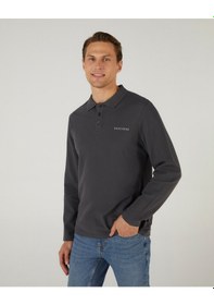 Resim Skechers M Polo Casual Comfort Long Sleeve Polo Erkek Antrasit Polo Yaka Tshirt S242198-003 Antrasit 