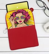 Resim Bk Gift Gift Pop Art Tasarımlı Taşınabilir Koruyucu Tablet Kılıfı & Organizer Çanta - Kırmızı-7 