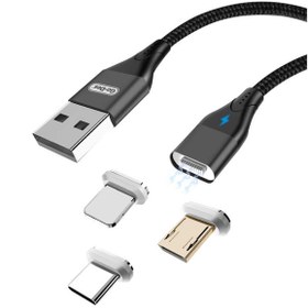 Resim Go-Des Go Des Gd-uc501 3 In 1 Magnetik Usb Kablo 3a Mıknatıslı Şarj Kablosu 100 Cm Data Kablo 