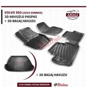 Resim Rizline Volvo S60 2010 Sonrası 3D Havuzlu Paspas ve Bagaj Havuzu 
