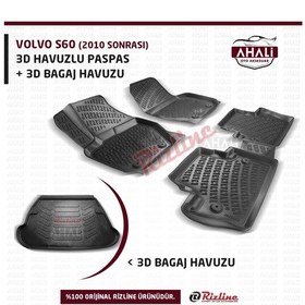 Resim Rizline Volvo S60 2010 Sonrası 3D Havuzlu Paspas ve Bagaj Havuzu 