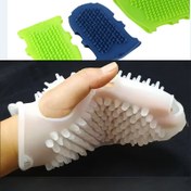Resim 1 adet Silikon Masaj Eldiveni - Hipoalerjenik Meridyen Fırçası, Tüm Vücut Peeling Spa Yağı Fırçası, Cilt Yenilenmesi için Manuel Banyo Fırçası, Pil Gerekmez 