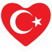 Resim Türk Bayrağı 6 Duvar Dekor Sticker Kırmızı 60 X 60 Cm 