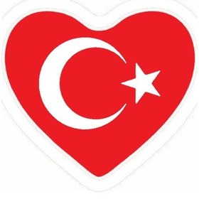 Resim Türk Bayrağı 6 Duvar Dekor Sticker Kırmızı 60 X 60 Cm 