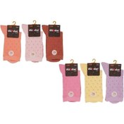 Resim Dündar Kadın Modal Plus Dikişsiz Pastel Renk Desenli Soket Çorap 5725 - 6 Adet Çok Renkli 