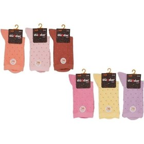 Resim Dündar Kadın Modal Plus Dikişsiz Pastel Renk Desenli Soket Çorap 5725 - 6 Adet Çok Renkli 