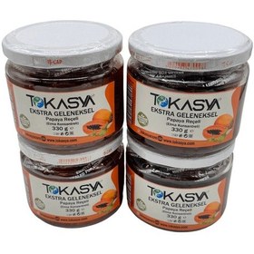 Resim Tokasya Papaya Reçeli Elma Konsantreli Kavanoz 4 x 330 G 
