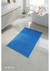 Resim Turkuaz Greek Ayak Havlusu - 50x70 Cm, 245 Gr, %100 Pamuk, Spa Ve Otel Banyo Paspası, Günlük Kullanıma Uygun Turkuaz 