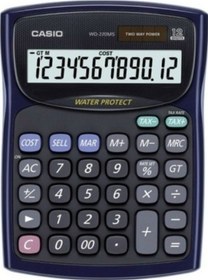 Resim Casio WD-220MS-BU Masaüstü Suya ve Toza Dayanıklı 12 Hane Hesap Makinesi 