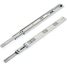 Resim Frenli Teleskopik Bilyalı Ray 35 Mm Kaplamalı Uzunluk 45 Cm Çekmece Rayları Gri 