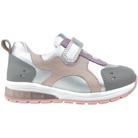 Resim Deri Ve Ortopedik Destekli Kız Çocuk Işıklı Ayakkabı Gri-pudra Gri - Pudra 