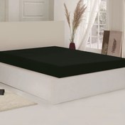Resim Nuvomon Pamuklu Penye Tek Kişilik Çarşaf - 120x200 cm - Siyah 