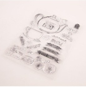 Resim Novahub Kahve Çay Bardağı Şeffaf Silikon Şeffaf Pullar Mühür Dıy Scrapbooking Fotoğraf Albümü Duvar Süsü İçecek Çiçek Vazo İsteyen Şişe No.2-tea Pot No.2-tea Pot 