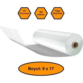 Resim 160 Micron Naylon Örtü, Şeffaf Su Geçirmez Naylon, 8x17 Metre 