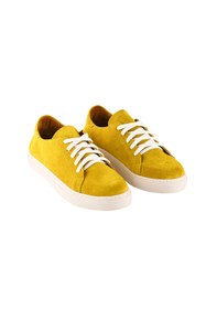 Resim Moosefield Kadın Sarı Hakiki Deri Sneaker 