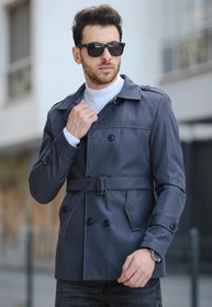 Resim Lusaka Su İtici Slim Fit Kemer Detaylı Trençkot - SIYAH / XL 