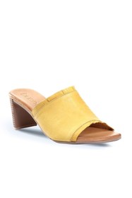 Resim BUENO Shoes Sarı Deri Kadın Topuklu Terlik 01wn4002 