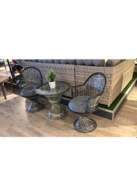 Resim Fiberglass Çay seti Beyaz - Siyah 