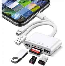 Resim Foxyn Fxn-1032 Pro Type-c Lightning Usb-a To 2x Usb3.0 Sd Tf Pd Kart Okuyucu Çevirici Hub Adaptör 