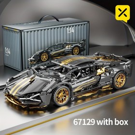 Resim BRZXPROE Yapı Bloklu Araba - Şık Siyah & Altın Spor Araba Modeli, Kolay Montajlı Mekanik Hızlı Araç, Doğum Günleri, Noel, Cadılar Bayramı, Şükran Günü & Yeni Yıl için Mükemmel Hediye 