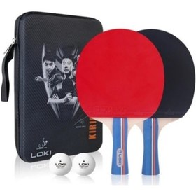 Resim Loki Loki Wang Hao İkili Masa Tenisi Raket +kılıf+ Top Set 