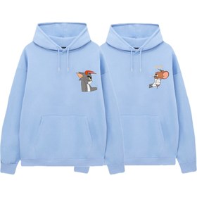 Resim VENHENA Bebe Mavi Tom & Jerry 2'li Sweatshirt Sevgili Çift Kombinleri 