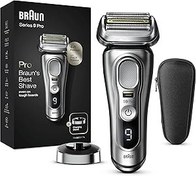 Resim Braun Series 9 Pro Premium erkek tıraş makinesi, 4+1 tıraş başlığı, elektrikli tıraş makinesi ve ProLift düzeltici, şarj istasyonu, 60 dakika pil ömrü,ıslak ve kuru, 9417s, gümüş 