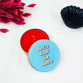 Resim giftmoda Let's Fall In Love Tasarımlı Kokulu Teneke Mum (Beyaz) 