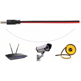 Resim 50 Adet Dc Power Jack Kablosu 25 Cm Düz Erkek Çoklu Set Kamera Modem Led Adaptör Güç Bağlantı Kablosu 